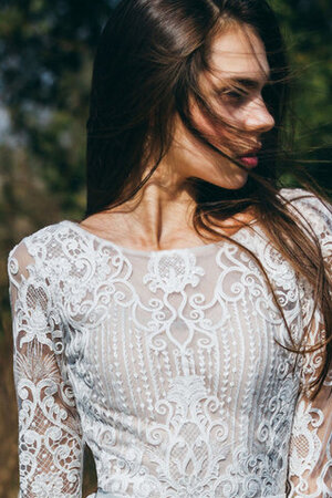 Robe de mariée avec zip avec décoration dentelle à la mode en satin en tout plein air - Photo 3