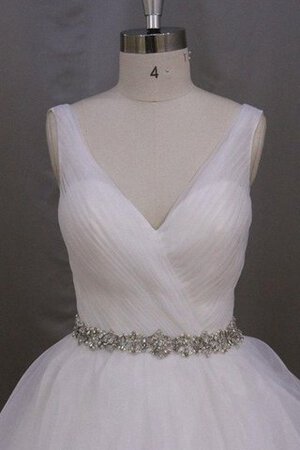 Robe de mariée naturel ruché de lotus de col en v de mode de bal - Photo 5