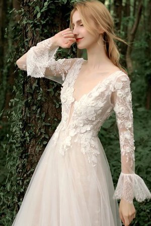 Abito da sposa con fiore naturale sogno convenzionale in tulle scintillante - Foto 6