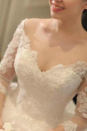 Abito da sposa a terra pudica puffy naturale bellissimo fuori dalla spalla - Foto 4