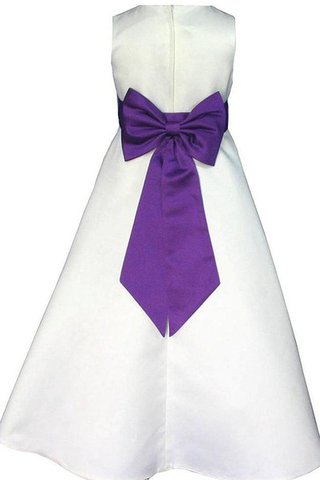 Robe de cortège enfant avec perle avec sans manches avec nœud à boucles a-ligne - Photo 2