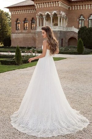 Abito da Sposa Cuore in Chiffon con Maniche Lunghe con Increspature Con Giacca Cerniera - Foto 3