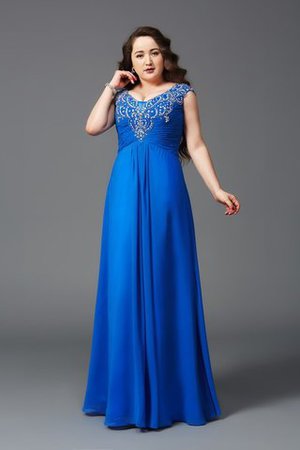 Spaghetti Träger Reißverschluss Empire Taille Chiffon Ballkleid für Übergröße - Bild 1