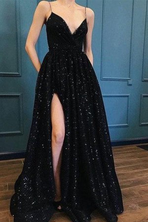 Süß Prinzessin A Linie Ballkleid aus Paillette mit Spaghettiträger - Bild 1