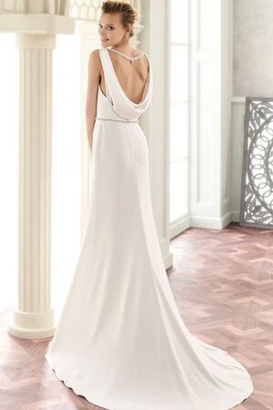 Abito da Sposa con Perla All Aperto Formale E Informale V-Scollo Lungo Oscillare - Foto 2