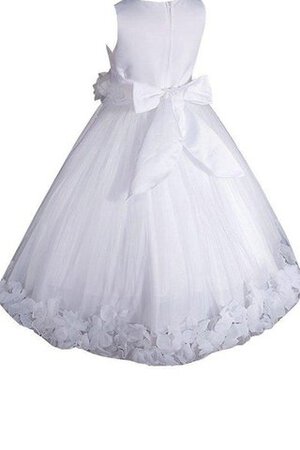 Abito da Cerimonia Bambini con Piega in Taffeta con Fiore Tondo A-Line alta vita - Foto 3