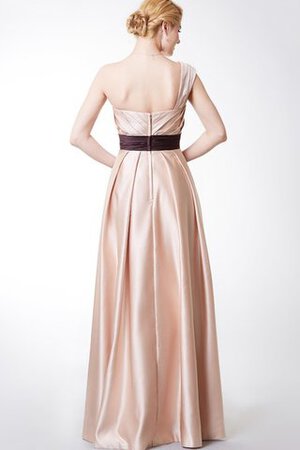 Robe demoiselle d'honneur à la mode plissage en satin avec perle d'épaule asymétrique - Photo 3