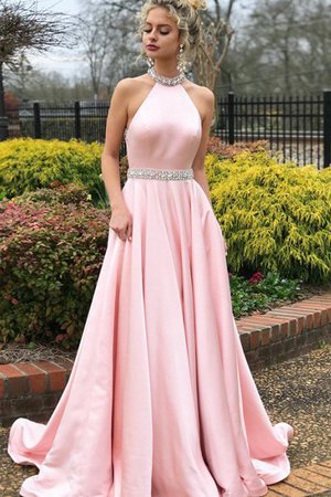 Robe de soirée de princesse en satin a-ligne accrocheur naturel - Photo 1