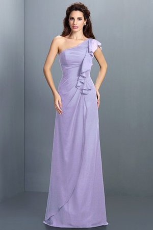 Robe demoiselle d'honneur longue en chiffon gaine avec zip avec sans manches - Photo 19