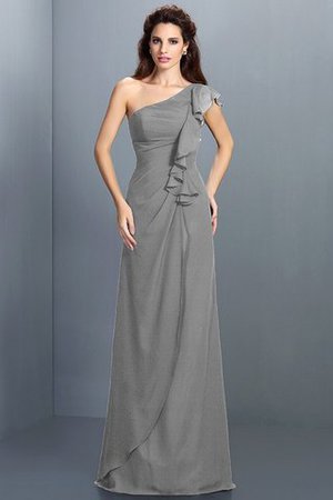 Robe demoiselle d'honneur longue en chiffon gaine avec zip avec sans manches - Photo 27