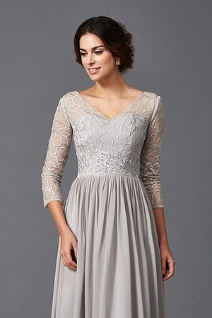 Chiffon V-Ausschnitt Sittsames Brautmutterkleid mit Rüschen mit Reißverschluss - Bild 7