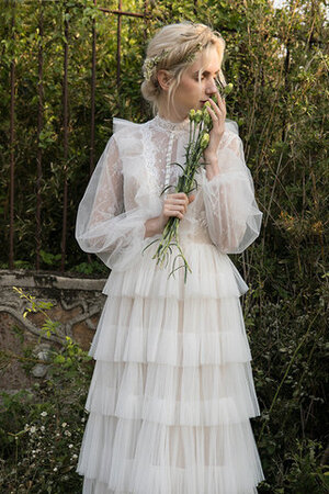 Abito da sposa elegante dolce cerniera moda con perla in pizzo - Foto 6