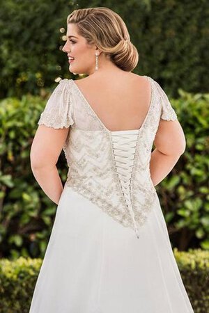 Ärmellos Spitze A-Line Brautkleid mit Bordüre mit Rücken Schnürung - Bild 2