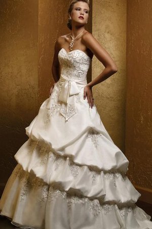 Robe de mariée de mode de bal avec nœud ample de col en cœur avec sans manches - Photo 1