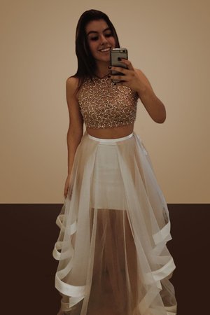 Robe de soirée en organza de dos nu avec perle fascinant ligne a - Photo 1