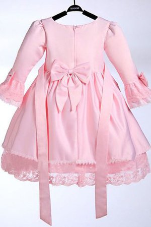 Robe de cortège enfant longue avec manche 3/4 de princesse en satin ligne a - Photo 2