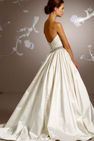 Abito da Sposa Senza Maniche con Piega Naturale Schiena Nuda Ball Gown decorato - Foto 2