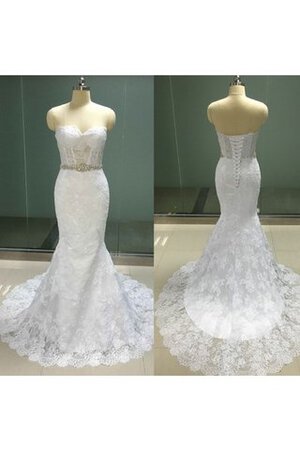 Abito da Sposa Cuore Oscillare Lungo sogno Cinghia in rilievo Allacciato - Foto 1