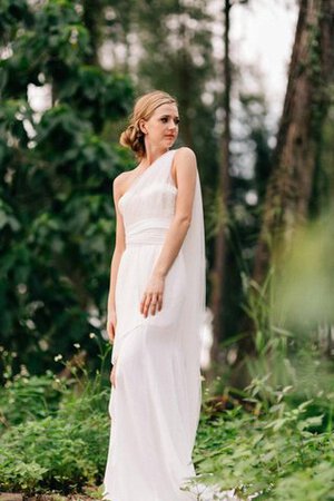 Abito da Sposa in pizzo Naturale A Terra monospalla A-Line Senza Maniche - Foto 2