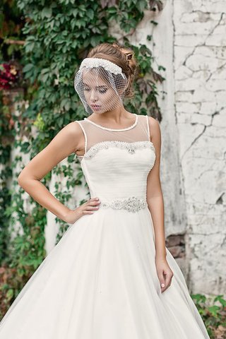 Abito da Sposa A Terra Tondo Naturale Ball Gown Spazzola Treno Lungo - Foto 2