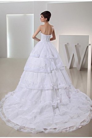 Abito da Sposa Allacciato Ball Gown Lungo Cuore con Applique - Foto 2