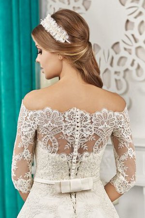 Robe de mariée longueur au ras du sol appliques avec nœud à boucles ligne a - Photo 3