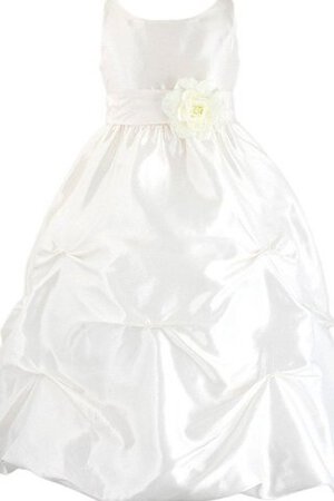 Abito da Cerimonia Bambini in Taffeta con Fiore A Terra con Fiocco con Stropicciato Cerniera - Foto 1