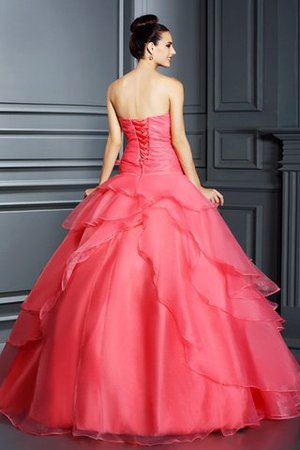 Robe de quinceanera formelle longue en organza avec lacets de bustier - Photo 2