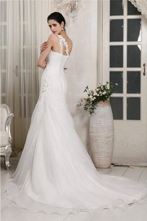 Robe de mariée longue manche nulle de sirène de traîne mi-longue avec perle - Photo 2