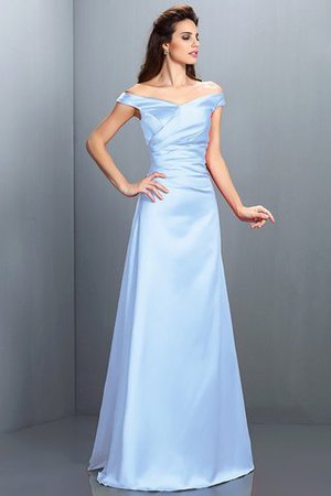 Schulterfrei Reißverschluss Enges Bodenlanges Brautjungfernkleid mit Empire Taille - Bild 18