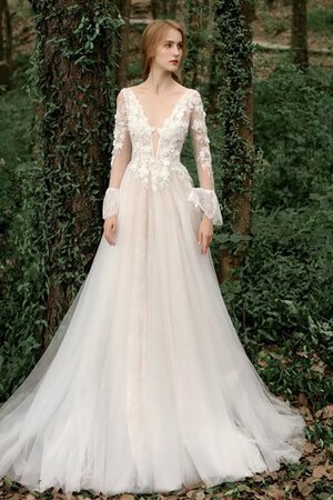 Abito da sposa con fiore naturale sogno convenzionale in tulle scintillante - Foto 3