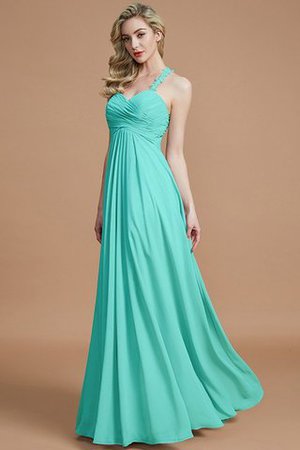 Robe demoiselle d'honneur avec zip jusqu'au sol manche nulle avec chiffon ruché - Photo 21