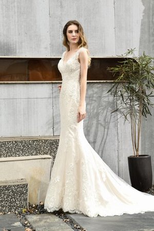 Abito da sposa seducente in pizzo v-scollo all aperto in pizzo alla moda - Foto 3