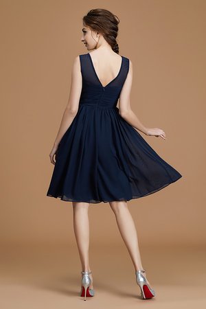 Robe demoiselle d'honneur a-ligne avec zip parfait en chiffon bref - Photo 8