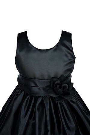 Abito da Cerimonia Bambini in Taffeta Senza Maniche con Increspature con Fiore - Foto 2