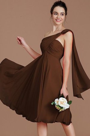 Robe demoiselle d'honneur bref ruché en chiffon ligne a avec sans manches - Photo 11