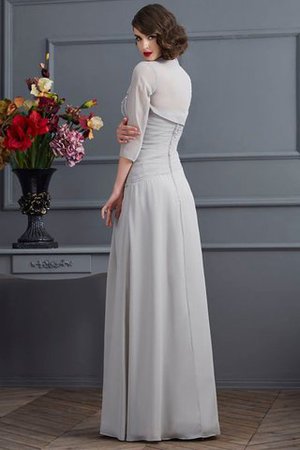 Abito mamma Sposa in Chiffon A-Line con Perline A Terra Naturale - Foto 2