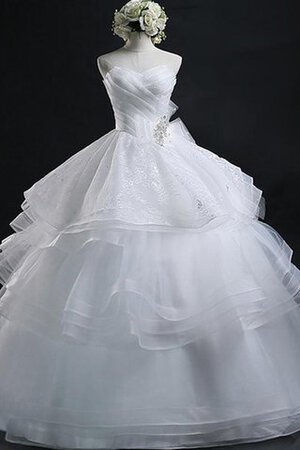 Abito da Sposa in Organza lusso Ball Gown Cuore sogno Senza Maniche - Foto 3