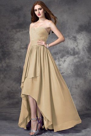 Robe demoiselle d'honneur naturel ligne a de lotus avec chiffon haut bas - Photo 6