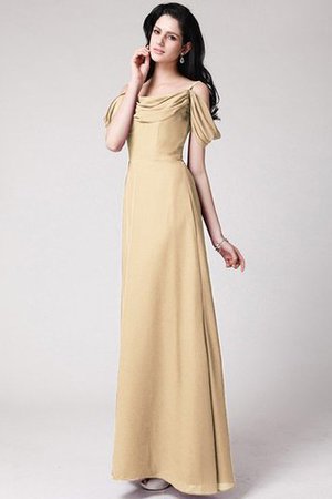 Robe demoiselle d'honneur longue naturel en chiffon jusqu'au sol bretelles spaghetti - Photo 8