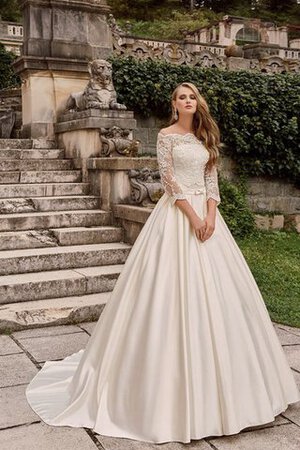 Robe de mariée intemporel modeste plissé ceinture avec nœud - Photo 1