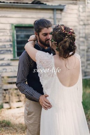 Romántico Vestido de Novia en Gasa de Manga corta - Foto 7