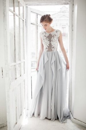 Abito da Sposa decorato A-Line in Pizzo con Piega con Applique con Bottone - Foto 4