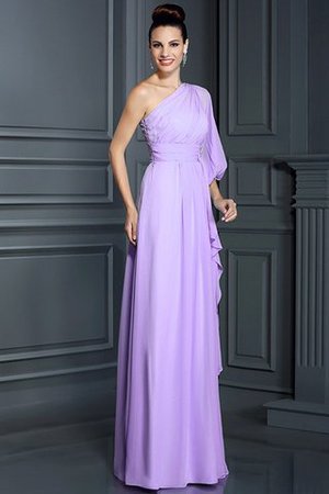 Robe demoiselle d'honneur longue en chiffon jusqu'au sol gaine en 3/4 manche - Photo 19