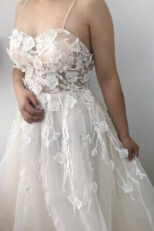 Vestido de Novia de Escote de Tirantes Espaguetis de Largo de Abalorio de Encantador - Foto 5