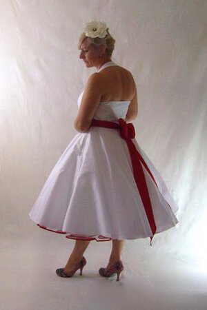 Vestido de Novia de Corte-A de Volantes Adorno de Escote halter de Plisado de Lazos - Foto 4