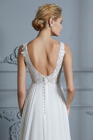 Robe de mariée avec zip voyant de col en v romantique facile - Photo 8