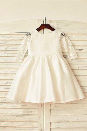 Robe de cortège enfant avec fleurs au niveau de cou de princesse a-ligne avec zip - Photo 1