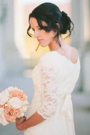 Abito da Sposa Senza Maniche classico in Pizzo con Piega moda originale - Foto 3