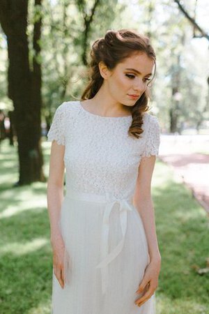 Abito da Sposa in Tulle in pizzo Tubino in Pizzo Lungo Moderno - Foto 4